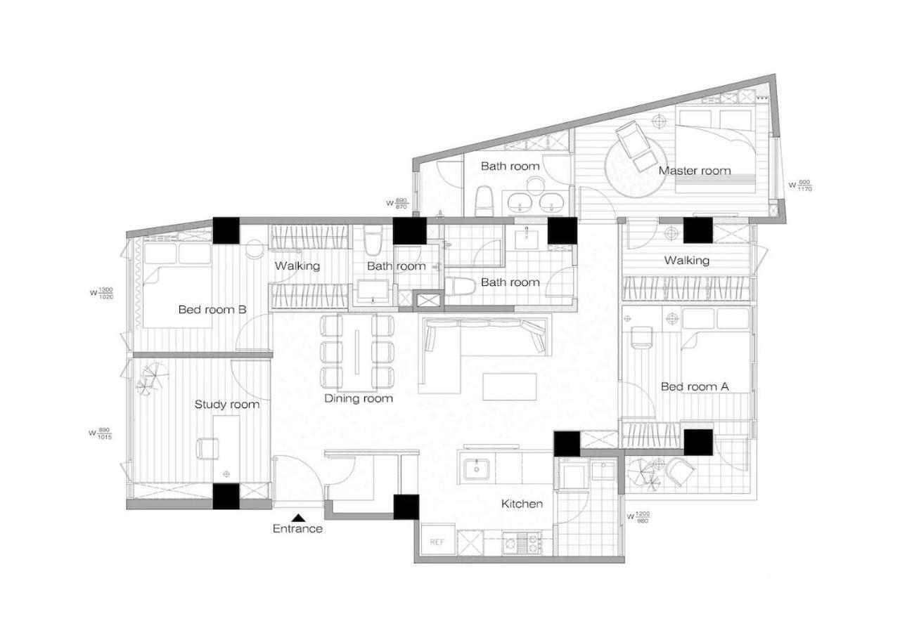 3 Bedrooms And 1 Study And 3 Bathrooms Near Taipei 101 & Mrt Bagian luar foto